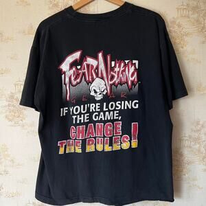 Vintage 90s Fear Nothing Gear Skull T-Shirt | American Thunder Tag | Boxy XL